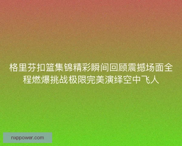格里芬扣篮集锦精彩瞬间回顾震撼场面全程燃爆挑战极限完美演绎空中飞人