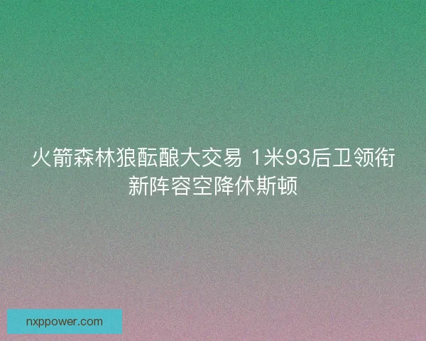 火箭森林狼酝酿大交易 1米93后卫领衔新阵容空降休斯顿
