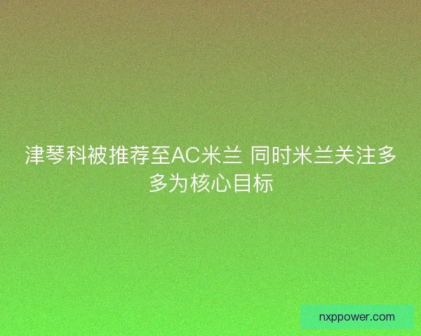 津琴科被推荐至AC米兰 同时米兰关注多多为核心目标